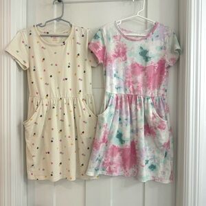 ✨HP✨ Girls Cat & Jack Short Sleeve Dresses, M (7/8), Set of 2